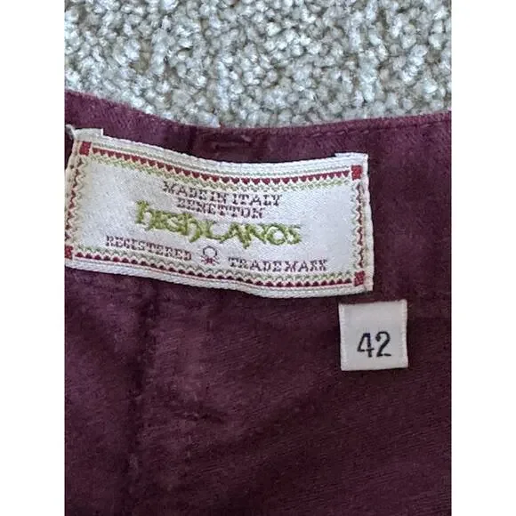 VTG 80s Benetton Barrel Leg High Rise Tapered Leg Corset Tie Jeans 25 Italy 42